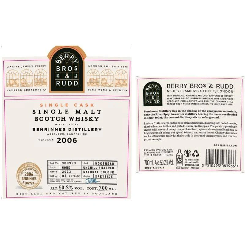 Berry Bros & Rudd Benrinnes 2006 17 Year Old - Image 3