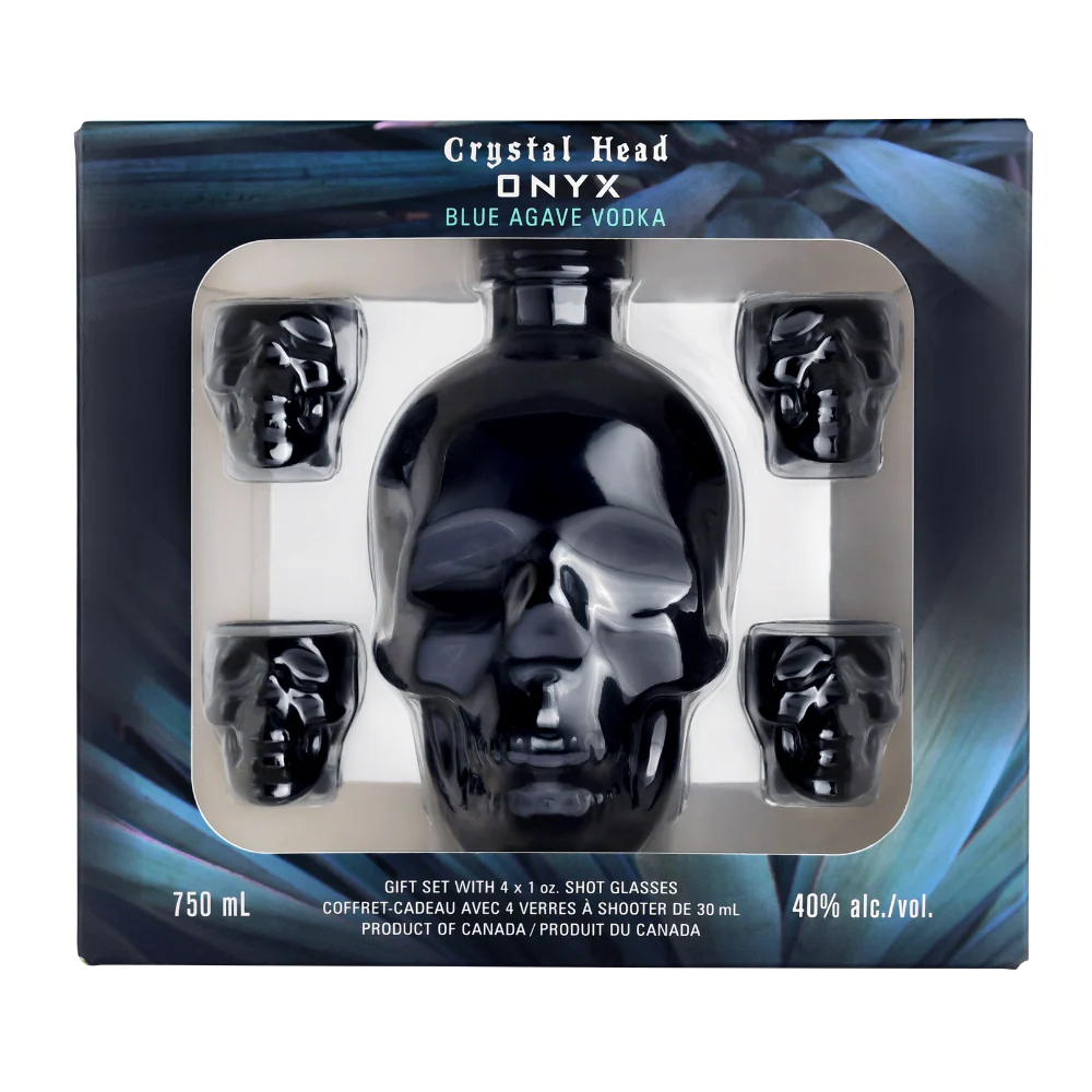 Crystal Head Vodka Onyx Gift Pack with 4 Shot Glasses - Image 2
