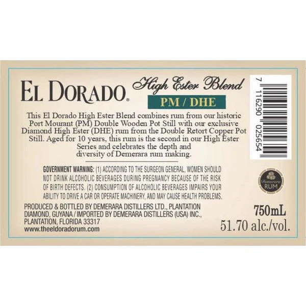 El Dorado PM/DHE High Ester Blend Rum - Image 2