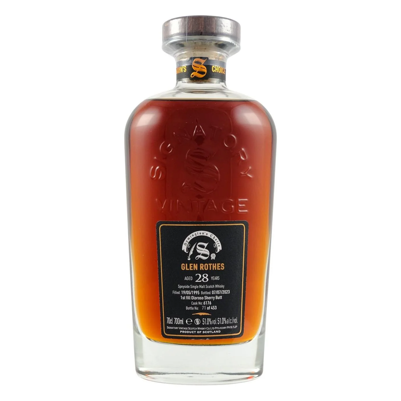 Signatory Vintage Glenrothes 1995 28 Year Old Symington's Choice 51% ABV - Image 2