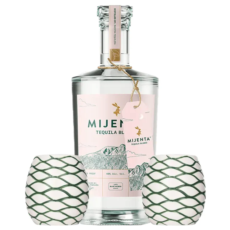 Mijenta Blanco Tequila Gift Pack with 2 Pina de Agave Tiki Mugs - Image 2