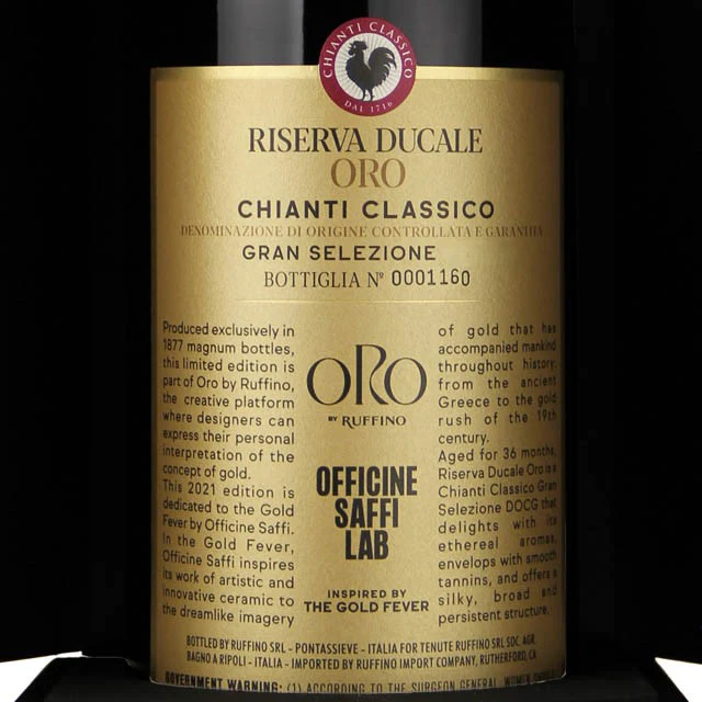 Ruffino Riserva Ducale Oro "Gold Fever" Chianti Classico Gran Selezione 1.5L Magnum - Image 3