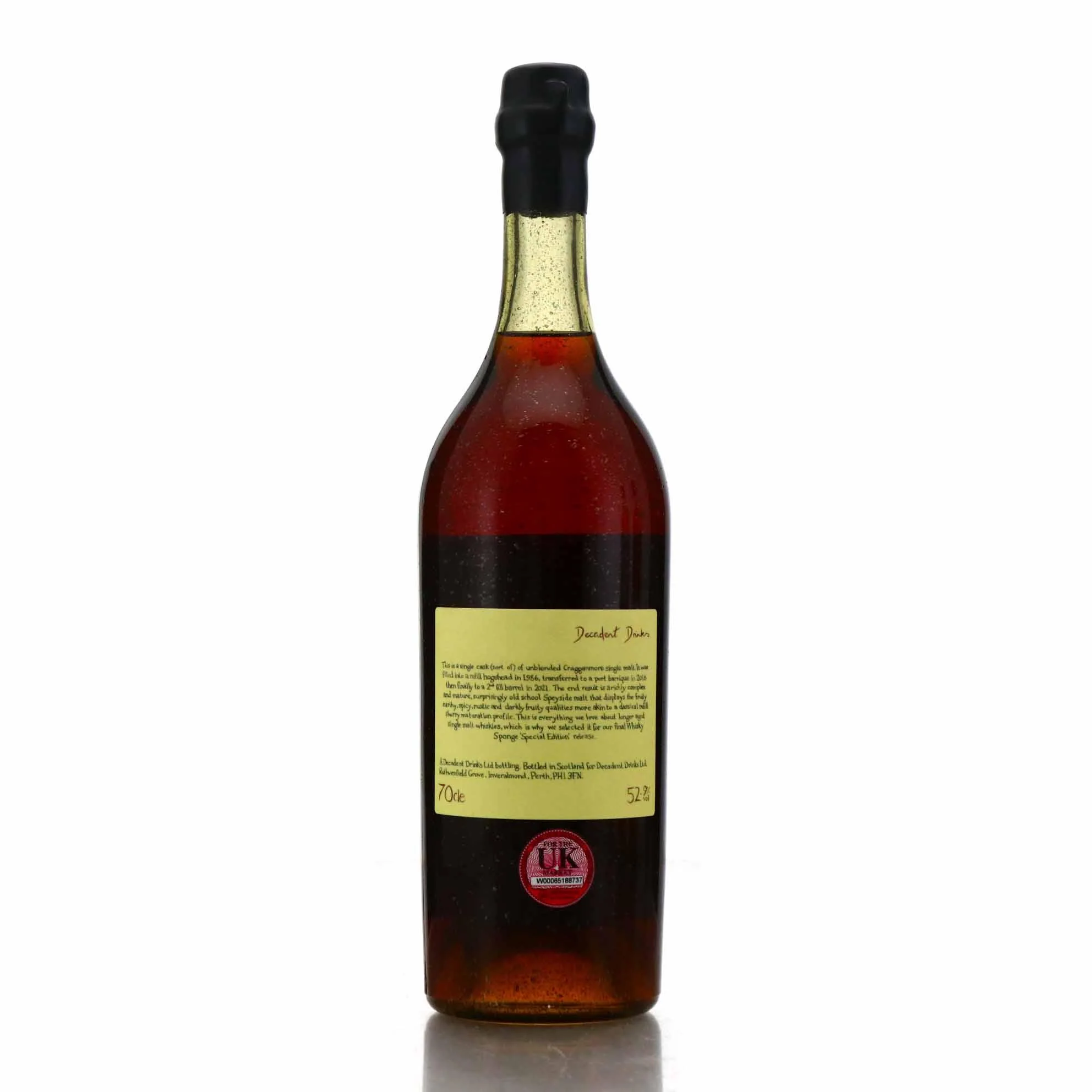 Whisky Sponge Special Edition No.1 Cragganmore 1986 37 Year Old 52.9% ABV - Image 2